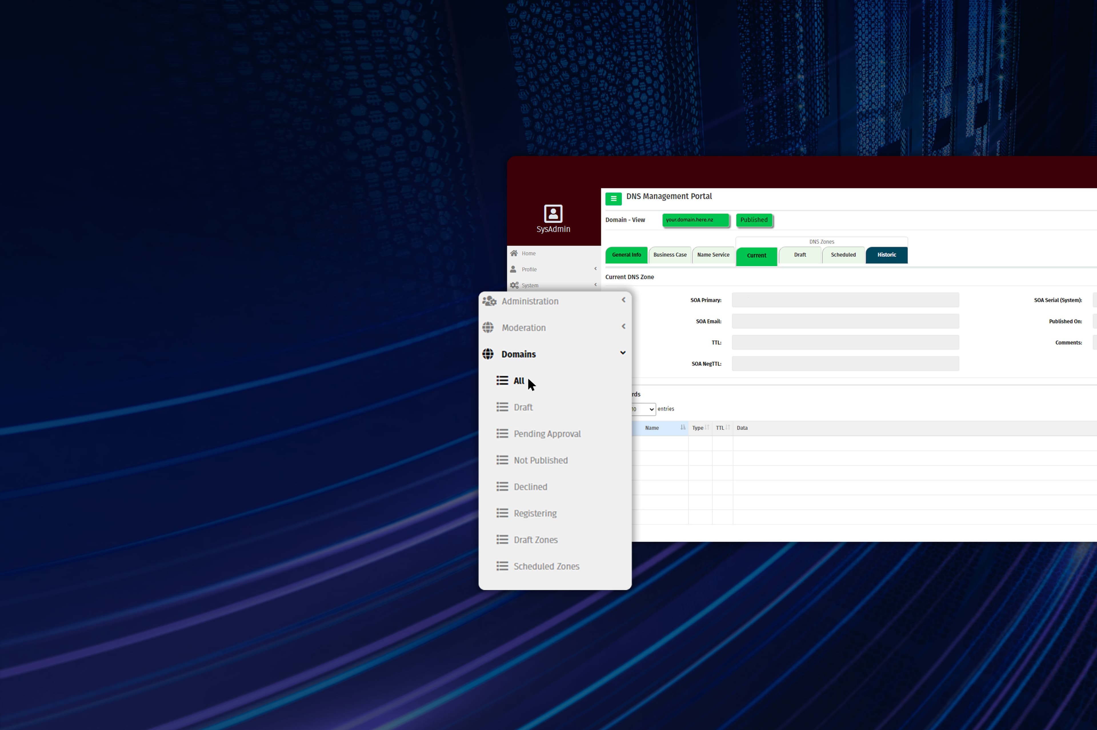 LiveDNS - Manage and moderate your domains and zone records.